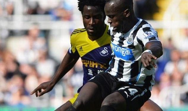 Bony and Tiote compete while playing for former clubs Swansea and Newcastle respectively
