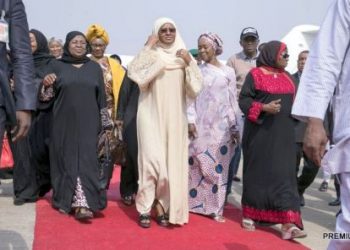 Aisha Buhari arriving the Nnamdi Azikiwe International Airport, Abuja
