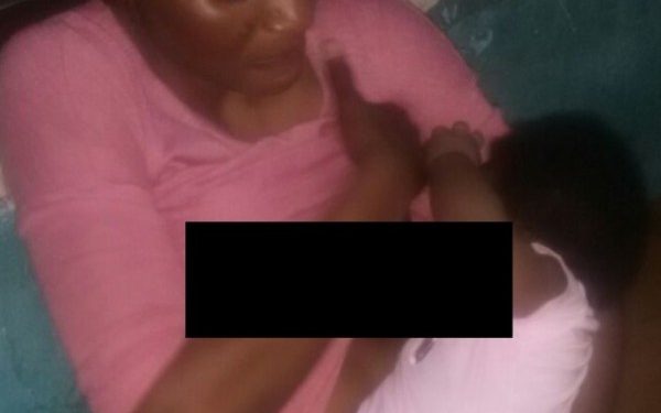 Mrs. Adeyeye breast feeding at detention