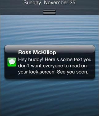 You can hide message previews in order to stop people peeping over your shoulder