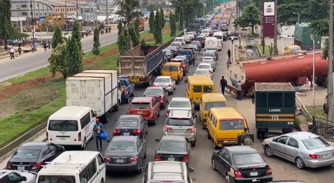 Severe Traffic Hits Lagosians As Trucks, Tankers Crash On Kara Bridge Again