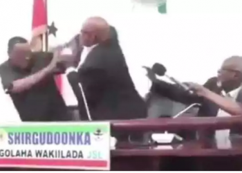 Drama As Somalia President Exchange Blows With His Deputy In Public (Video)