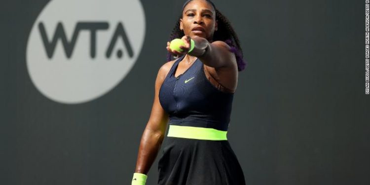 Serena Williams back in first match since February