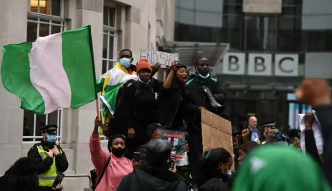 #EndSARS: Hundreds protest in London against Nigeria’s police brutality