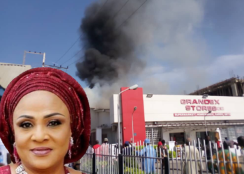 Breaking: Abiola Ajimobi Wife’s Supermarket, Grandex On Fire
