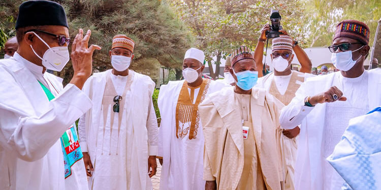 Anger As 10 APC Governors Accompany Buhari To Daura For APC Registration