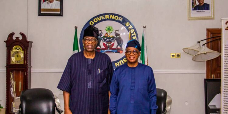 Photos As APC Chieftain Otunba Gbenga Daniel Visits Osun State Governor