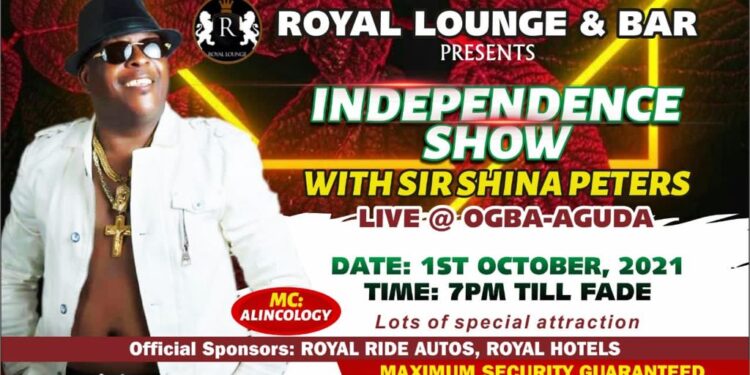NIGERIA @ 61: Sir Shina Peters Storms Royal Lounge & Bar