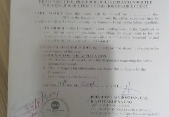 NDDC Audit Report: MIIVOC Sues Malami