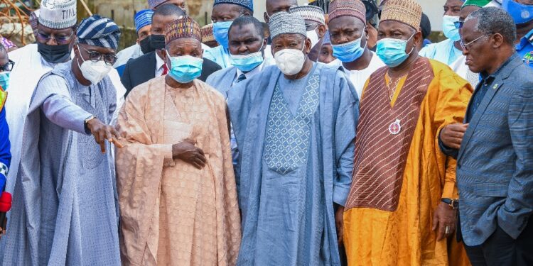 NORTH-WEST GOVERNORS AT IKOYI COLLAPSED BUILDING SITE