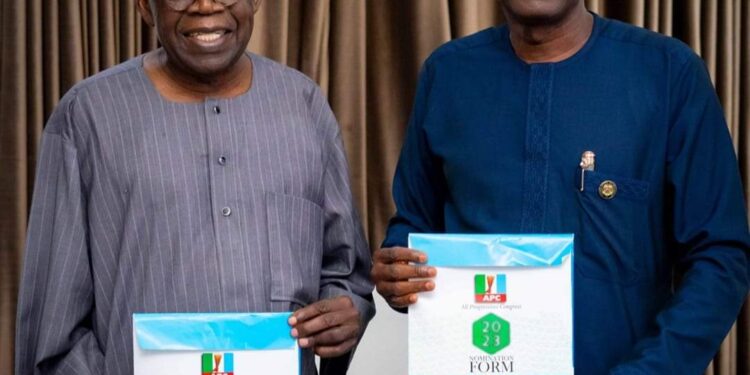 JUBILATION AS SANWO-OLU PICKS APC GOVERNORSHIP FORMS