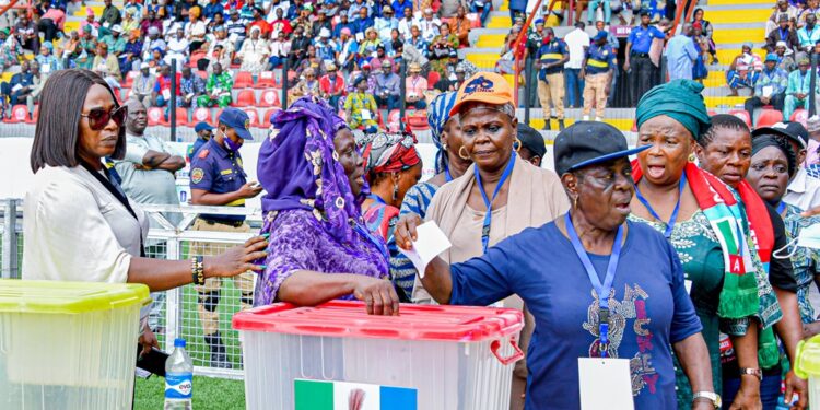 PHOTOS: LAGOS APC GOVERNORSHIP PRIMARY ELECTION AT MOBOLAJI JOHNSON ARENA, ONIKAN TODAY
