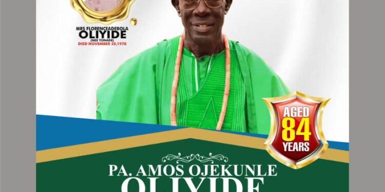 Pa Amos Ojekunle Oliyide burial arrangements