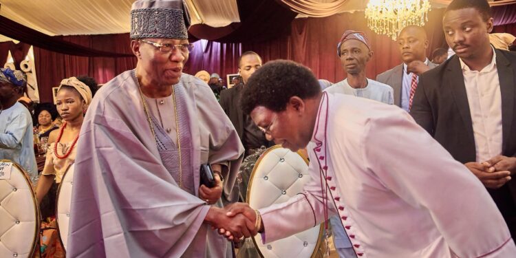 Otunba Gbenga Daniel joins dignitaries to celebrate Oba Ogunsanwo’s 5th anniversary