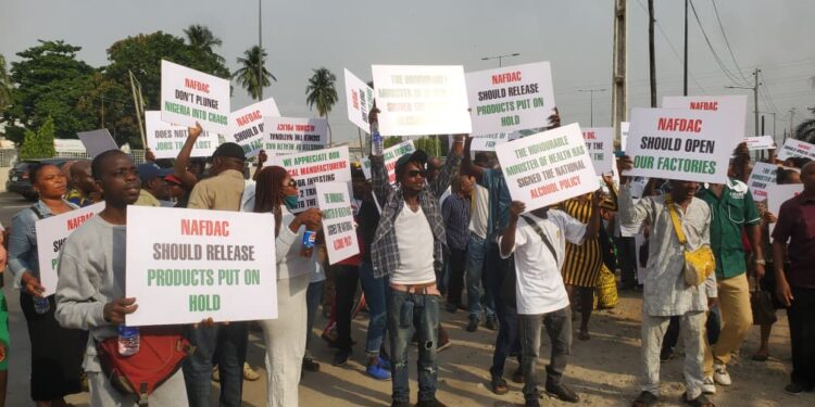 Distillers Storm NAFDAC HQ Over Sachet Alcohol, PET Bottle Ban  5th Protest This Year
