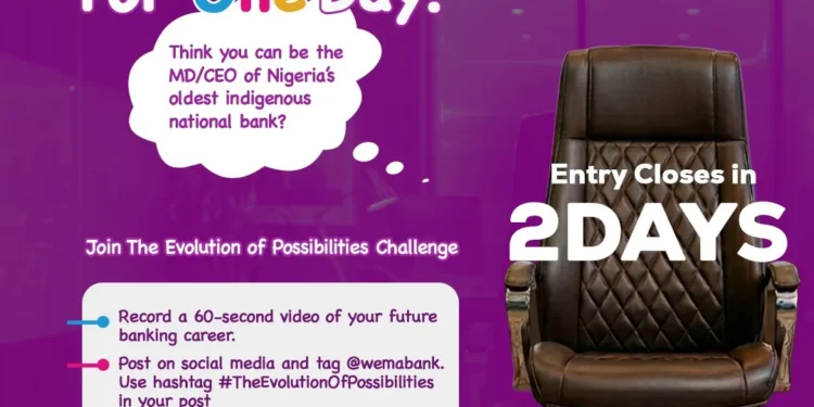 Last Call for Young Leaders: Wema Bank One-Day MD/CEO Contest Closes May 20